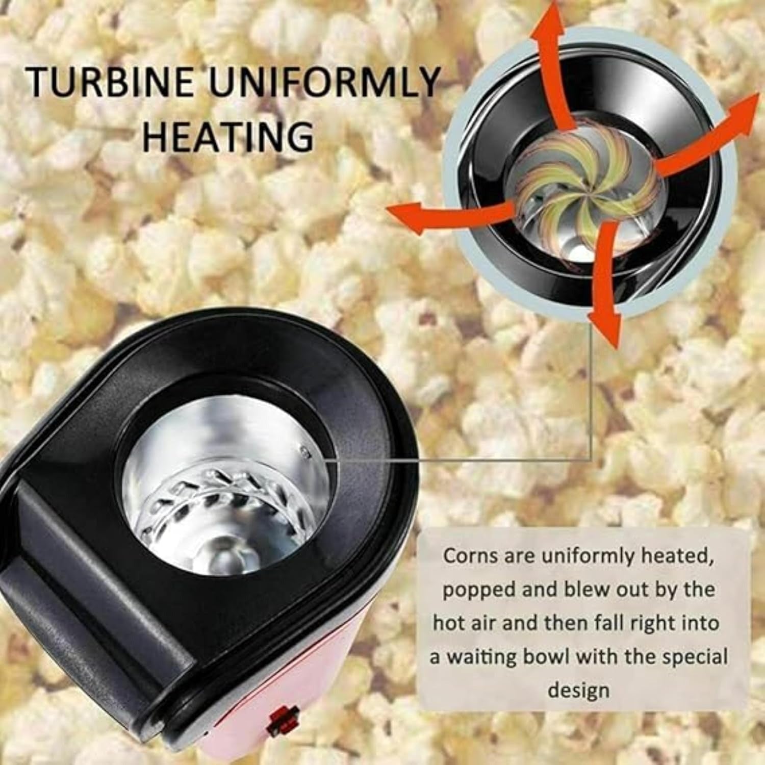 Mini Popcorn Maker – Compact Design with Measuring Cup & Removable Lid