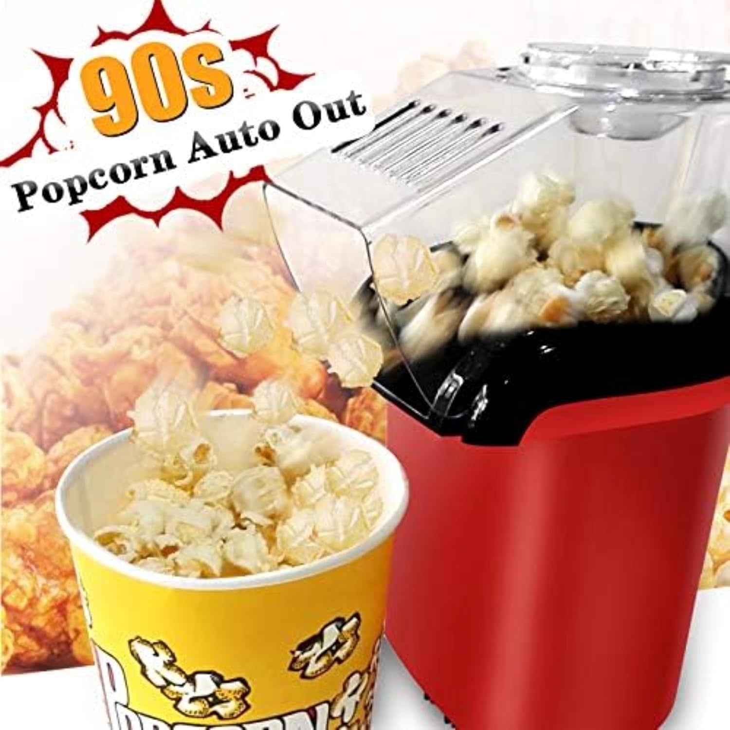 Mini Popcorn Maker – Compact Design with Measuring Cup & Removable Lid