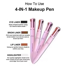 4-in-1 Makeup Pen – Eyebrow, Lip Liner, Highlighter & Eyeliner | Waterproof & Long-Lasting